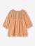 Embroidered Dress in Cotton Gauze, for Babies caramel 