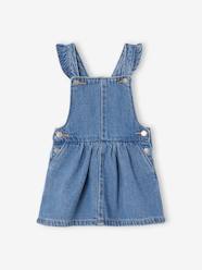 -Dungaree Dress with Frilly Straps in Denim for Babies