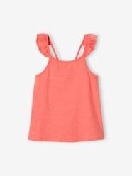 Basics Sleeveless Top with Ruffles on Straps for Girls