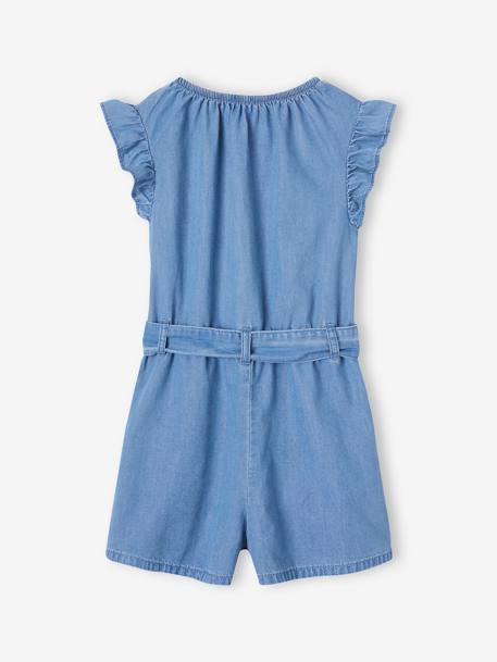 Jumpsuit in Lightweight Denim, Ruffles on the Sleeves, for Girls stone 