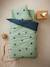 Children's Duvet Cover + Pillowcase Set, DREAM BIG, basics Green/Print 