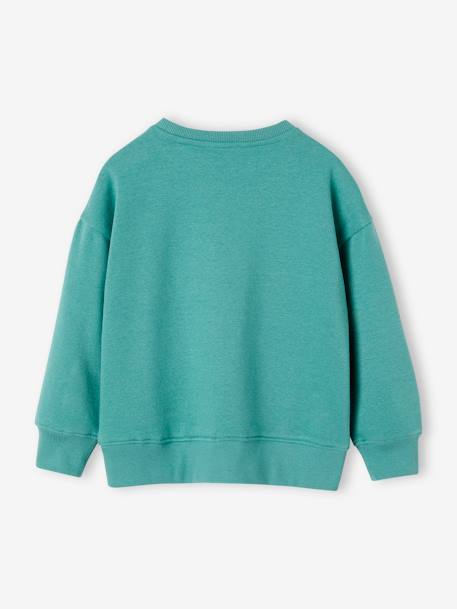 Sweatshirt with Chest Motif for Boys green+ochre+slate blue 