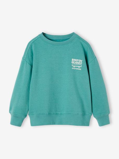 Sweatshirt with Chest Motif for Boys green+ochre+slate blue 