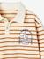 Striped Sweatshirt with Polo Shirt Collar for Boys striped brown 