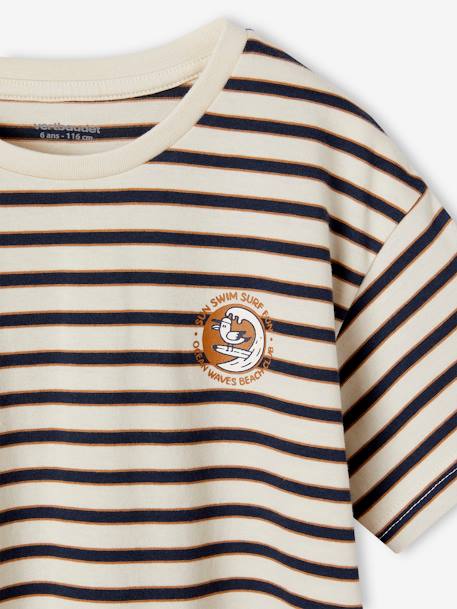 Fancy Striped T-Shirt for Boys striped navy blue 