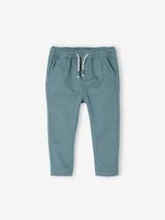-Canvas Trousers with Elasticated Waistband for Baby Boys