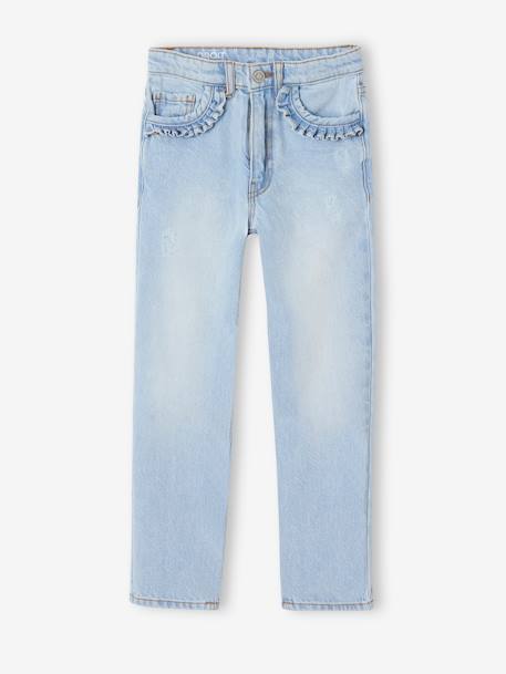 NARROW Hip, Straight Leg MorphologiK Jeans for Girls bleached denim+stone 