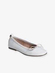 -Leather Ballerina Pumps for Girls
