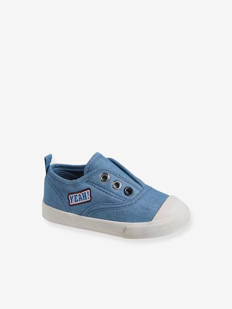 Elasticated Canvas Trainers for Babies denim blue 