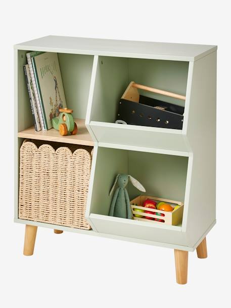 Mixed Cubbyhole Storage Unit for Books & Toys green 