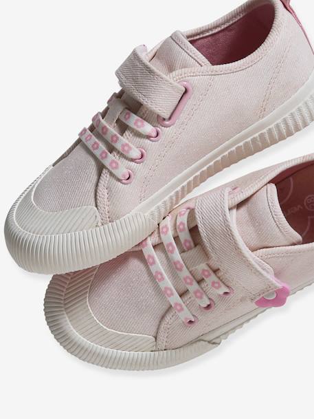 Fabric Trainers with Elasticated Laces, for Girls, Designed for Autonomy pale pink 