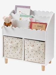 Bedroom Furniture & Storage-Storage-Bookcase - 2 Cubbyholes + Bookshelf, Scallops