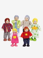 Toys-Playsets-Animal & Heroes Figures-Hape 6-piece Wooden Doll Set