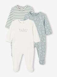 Baby-Pyjamas-Pack of 3 Interlock Sleepsuits for Babies, BASICS