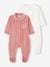Pack of 2 Sleepsuits In Velour, for Babies old rose 