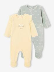 Baby-Pack of 2 Velour Sleepsuits for Babies
