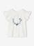 T-Shirt with Floral Wreath in Relief & Glitter for Girls ecru 