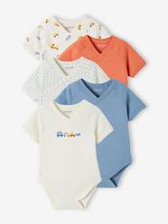 Baby-Bodysuits & Sleepsuits-Pack of 5 "Cars" Bodysuits in Organic Cotton for Newborns