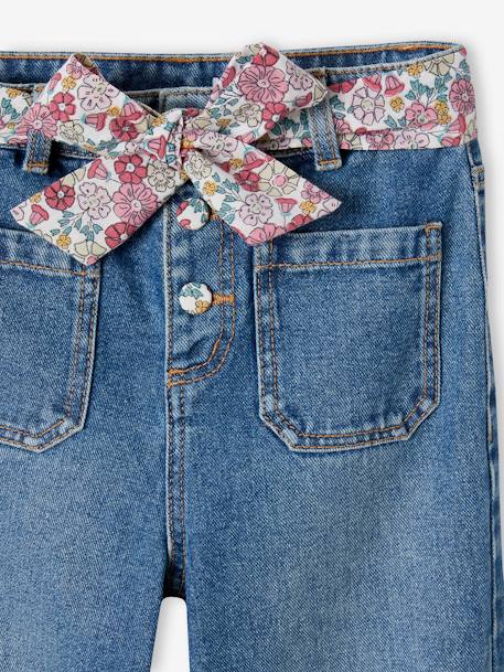 Wide Leg Jeans with Floral Belt, for Girls stone 