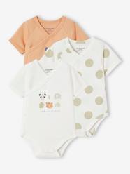 Set of 3 Bodysuits in Organic Cotton, for Newborn Babies