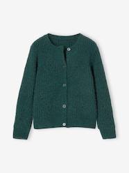-Cardigan in Openwork Chenille Knit for Girls