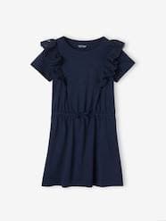 Ruffled Dress in Broderie Anglaise, for Girls