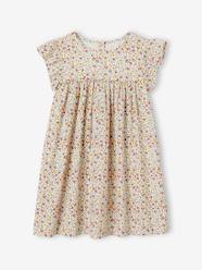 Ruffled, Short Sleeve Dress with Prints, for Girls