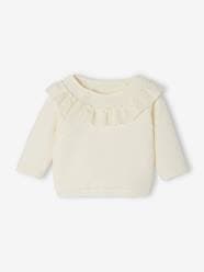 Sweatshirt with Broderie Anglaise Ruffle for Newborn Babies
