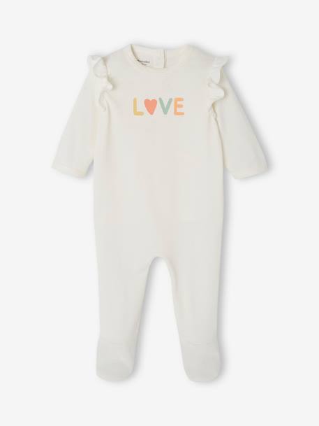 Pack of 2 'Love' Sleepsuits in Jersey Knit for Newborn Babies peach 