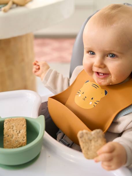 Set of 2 Silicone Bibs brown 