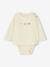 Organic Cotton Bodysuit Top with Long Sleeves for Newborn Babies ecru 