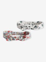 -Set of 2 Floral Headbands with Knot Effect for Baby Girls