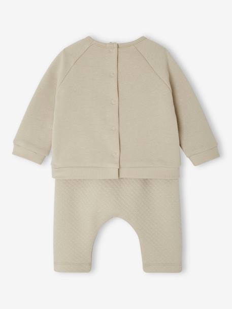 Sweatshirt & Trousers Combo for Babies clay beige+ecru+marl grey+nude pink 