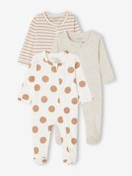 Baby-Pyjamas-Pack of 3 BASICS Jersey Knit Sleepsuits with Zip Fastening, for Babies