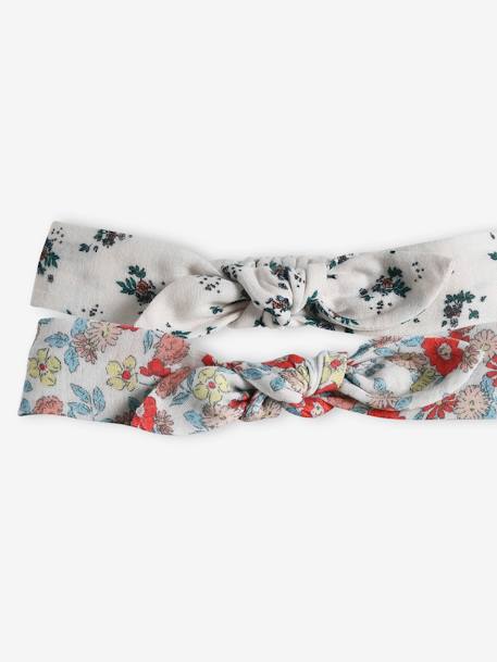 Set of 2 Floral Headbands with Knot Effect for Baby Girls ecru+vanilla 
