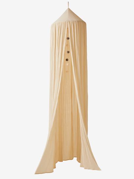 Bed Canopy in Cotton Gauze, EAU DE ROSE Theme cinnamon+Light Pink+sage green+sand beige 