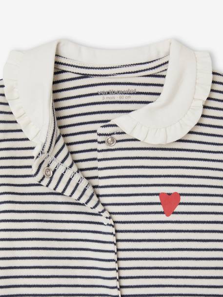 Pack of 3 'Heart' Sleepsuits in Interlock Fabric, for Babies night blue 