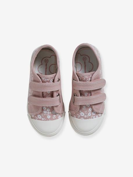 Hook-and-Loop Canvas Trainers for Girls, Designed for Autonomy printed pink 