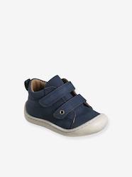 Pram Shoes in Soft Leather with Hook&Loop Strap, for Babies, Designed for Crawling