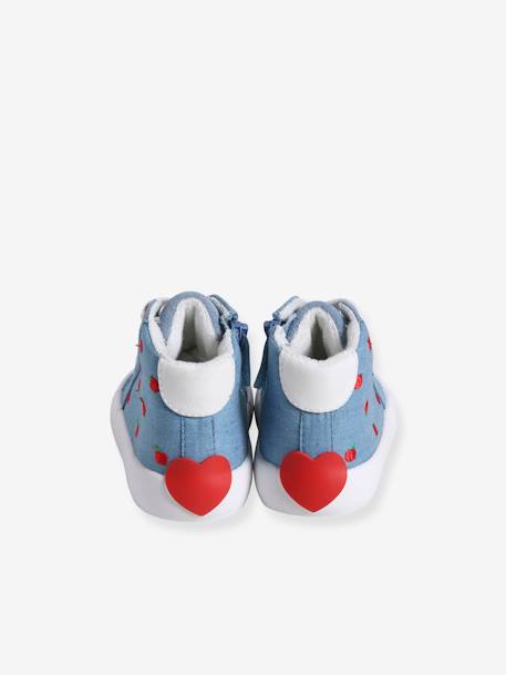 High-Top Trainers with Laces & Zips for Babies printed blue 