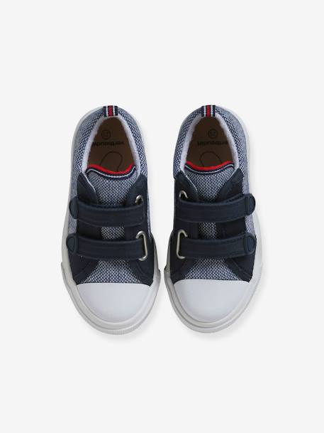 Hook-and-Loop Canvas Trainers for Children, Designed for Autonomy set blue 