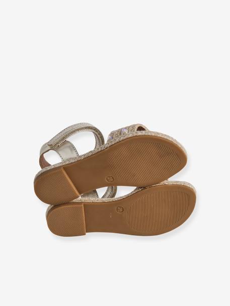 Hook-and-Loop Sandals for Children, Designed for Autonomy printed beige 