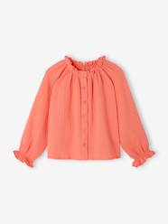 Girls-Wide Cotton Gauze Blouse for Girls