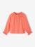 Wide Cotton Gauze Blouse for Girls coral 