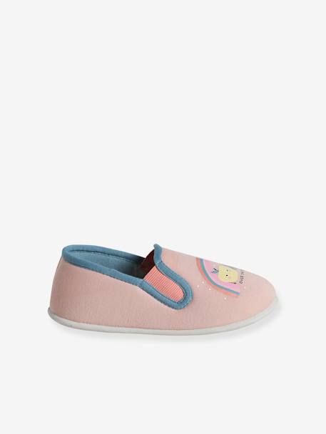 Elasticated Slippers in Canvas for Children apricot+pale pink 