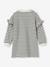 Striped Fleece Dress for Girls striped grey 