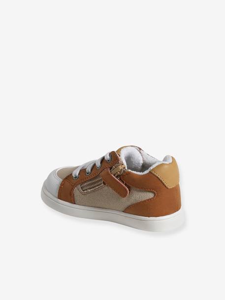 High-Top Trainers with Laces & Zips for Babies beige 