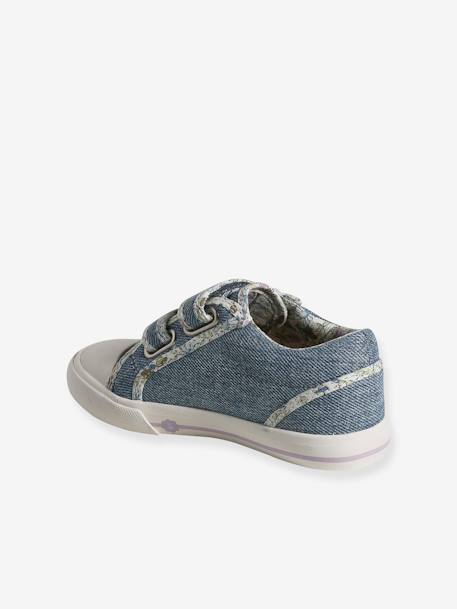 Touch-Fastening Trainers for Girls, Designed for Autonomy denim blue+pale blue+printed pink+YELLOW MEDIUM ALL OVER PRINTED 