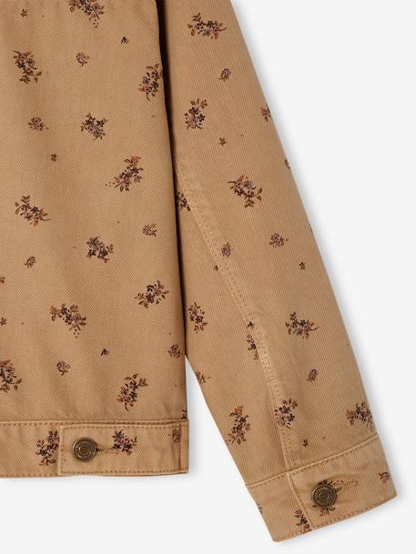 Floral Jacket for Girls printed beige 
