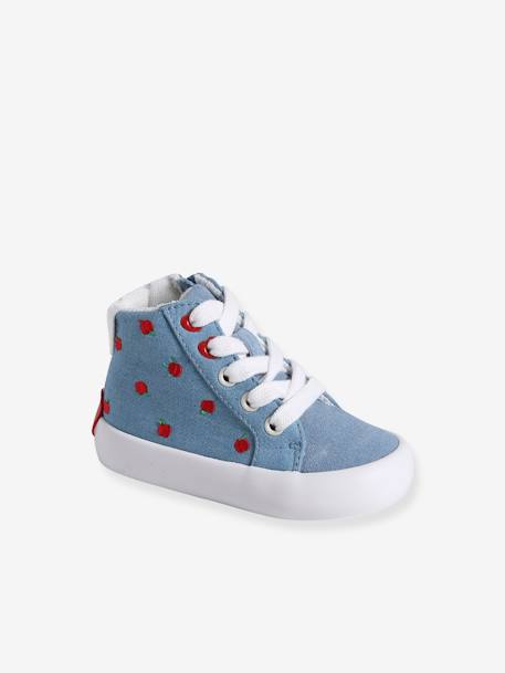 High-Top Trainers with Laces & Zips for Babies printed blue 